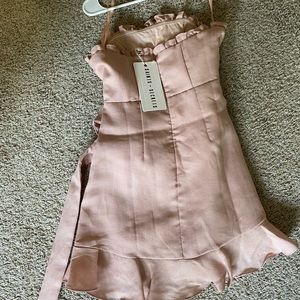 Blush strapless dress with side tie! Never worn!